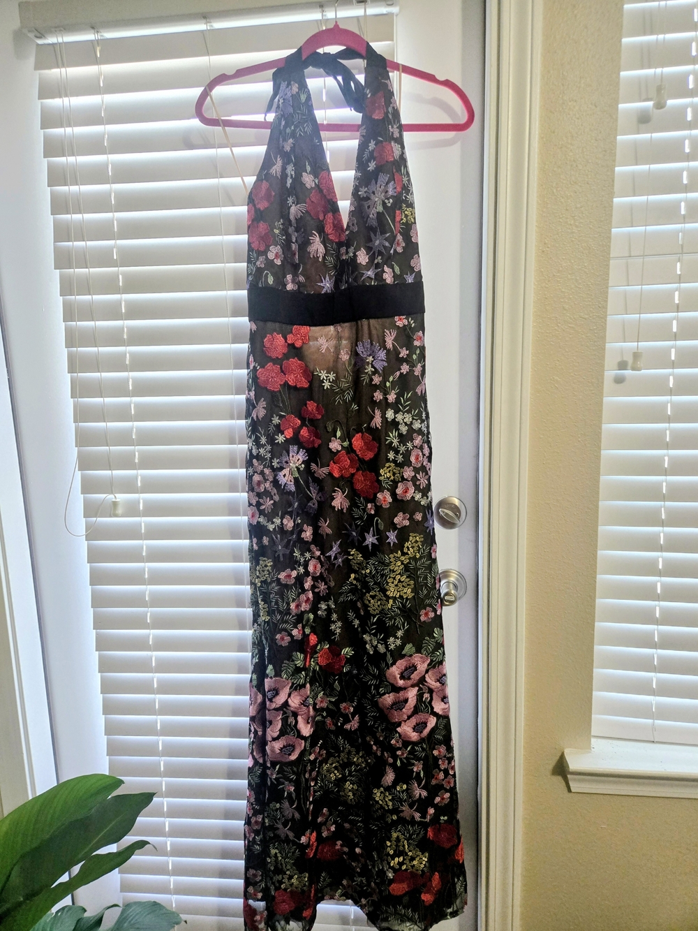 Dress the Population Black Maxi Dress with Floral Embroidery Accents - Picture 2 of 7